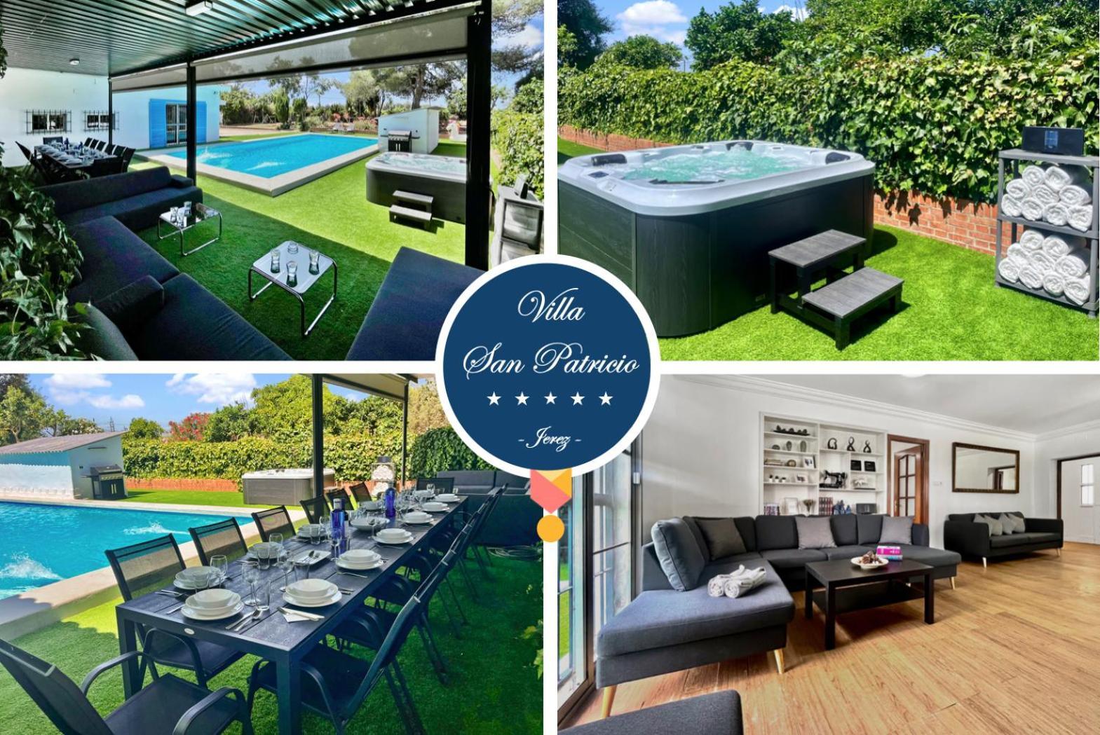 Villa San Patricio I Piscina Privada I Jacuzzi Spa I Bbq I Ps5 I Aire Acon I 3000M2 I 5Min-Centro Jerez de la Frontera Esterno foto